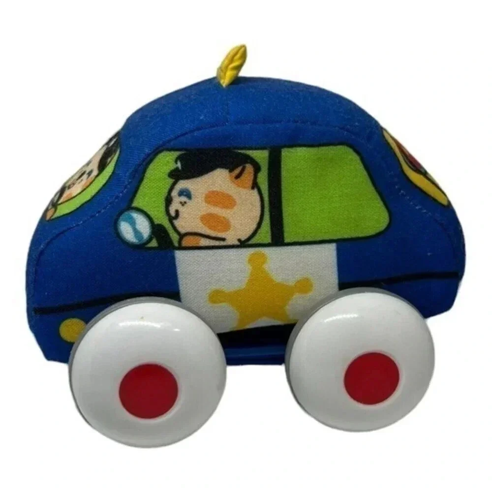 Melissa & Doug K's Kids Pull-Back Town Vehicles Soft Cloth Rolling Cars Cops Bus